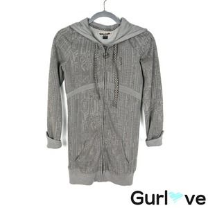 Volcom Size S Printed Hooded Zip Fleece Jacket